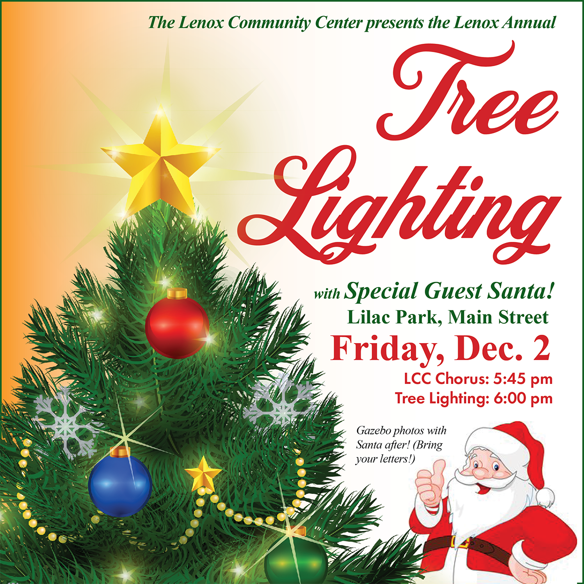 LILAC PARK TREE LIGHTING SQ Lenox MA Chamber of Commerce